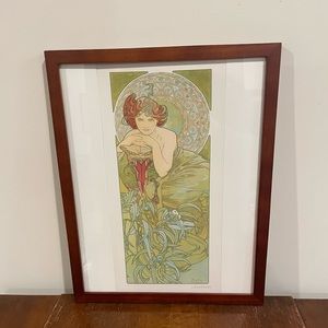 Alphonse Mucha Emerald Framed Print 12x15 Precious Stones Art Nouveau Bohemian